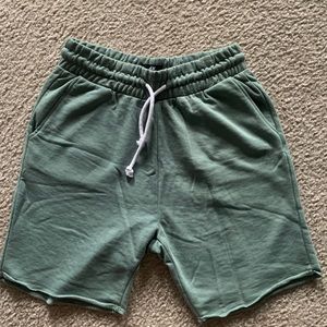 Olive Green H&M Cutoff Sweat Shorts